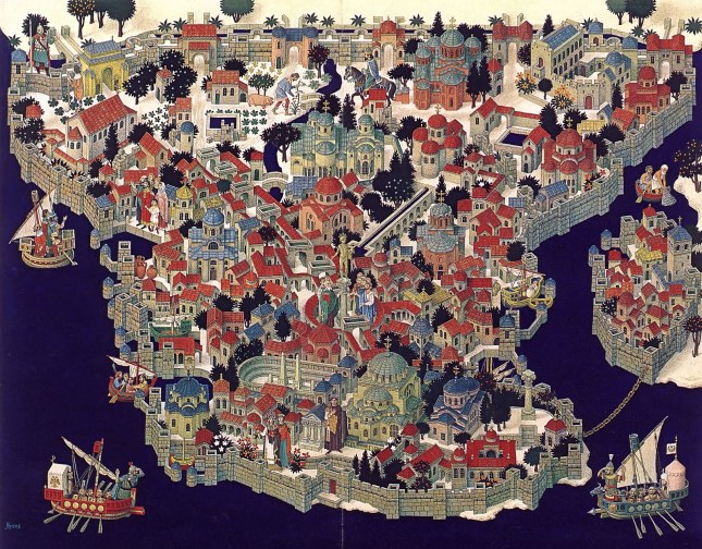 Illustrated map of Constantinople