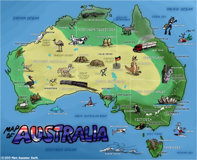 Pictorial map of Australia