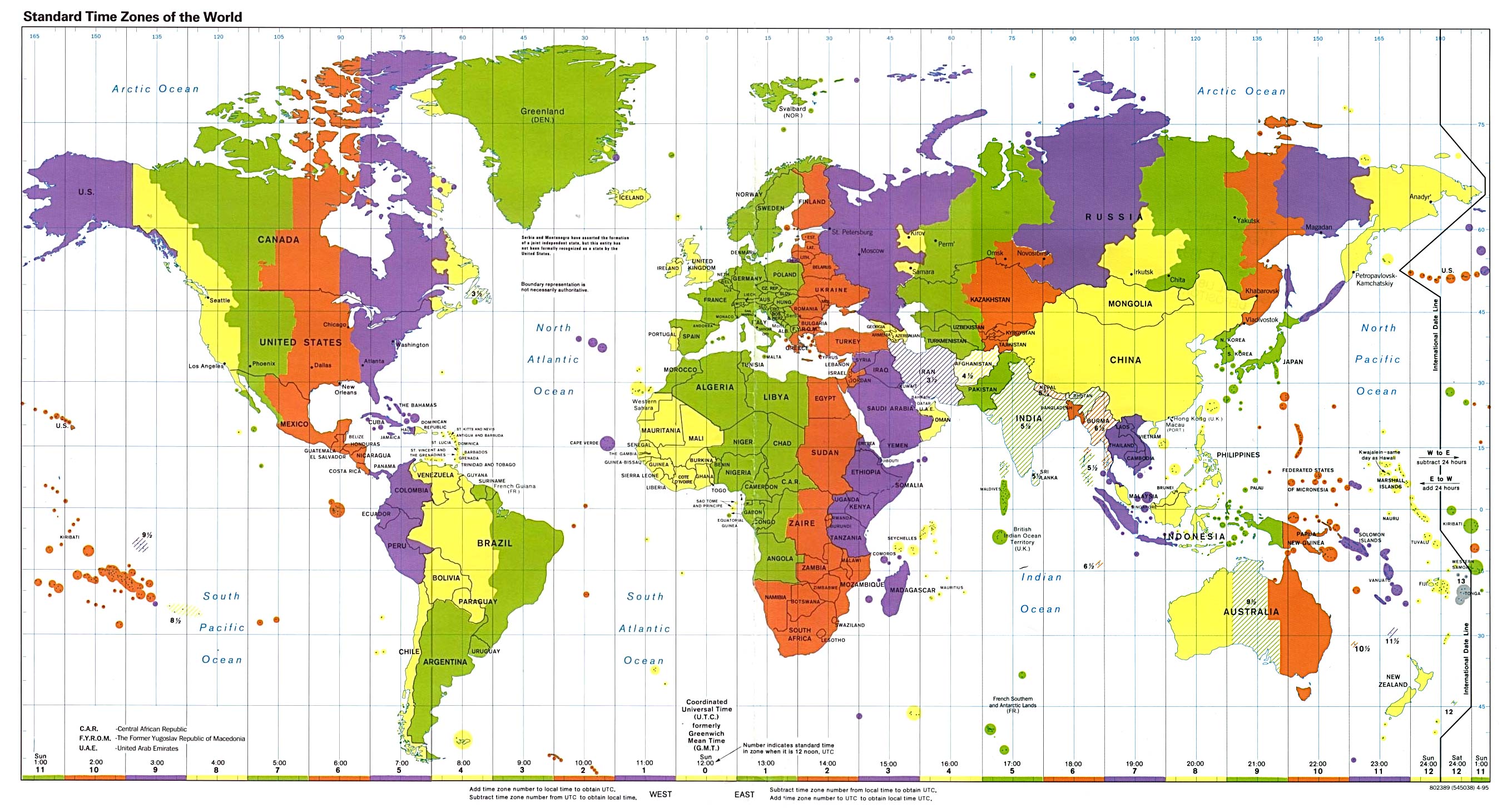 World Map Time Zones